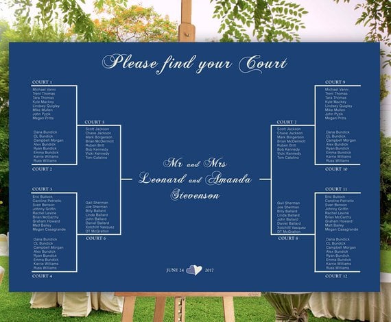 Bracket Wedding Seating Chart