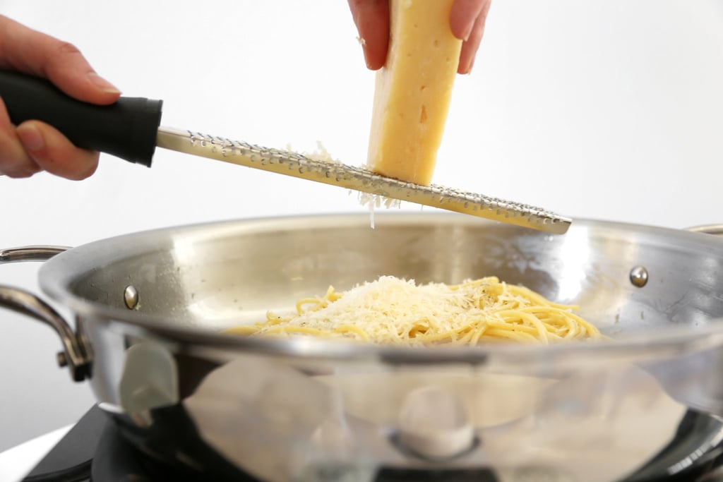 Buy a block of parmesan cheese instead of the preshredded kind.