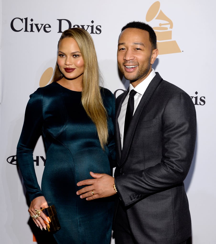 Chrissy Teigen and John Legend at Clive Davis Party 2016