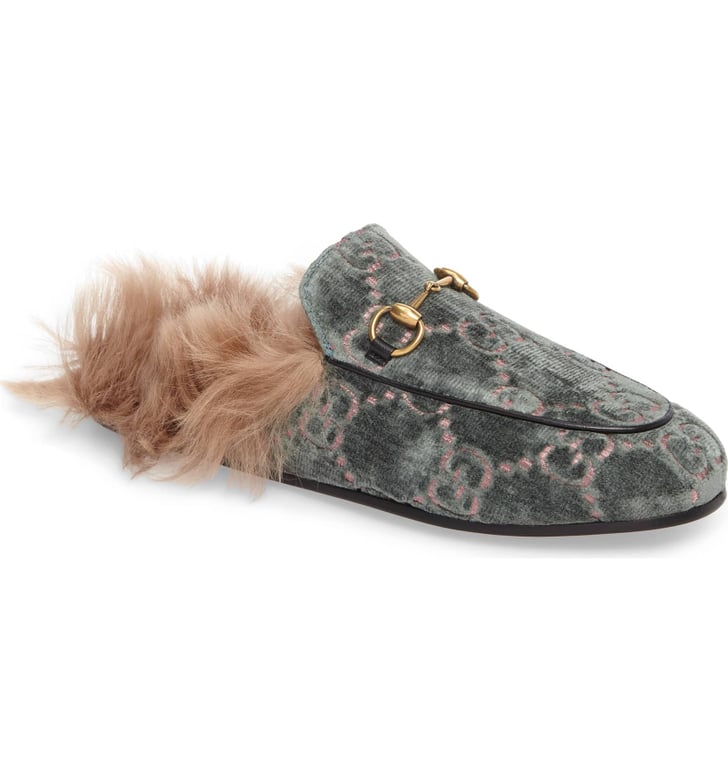 gucci rubber logo mules