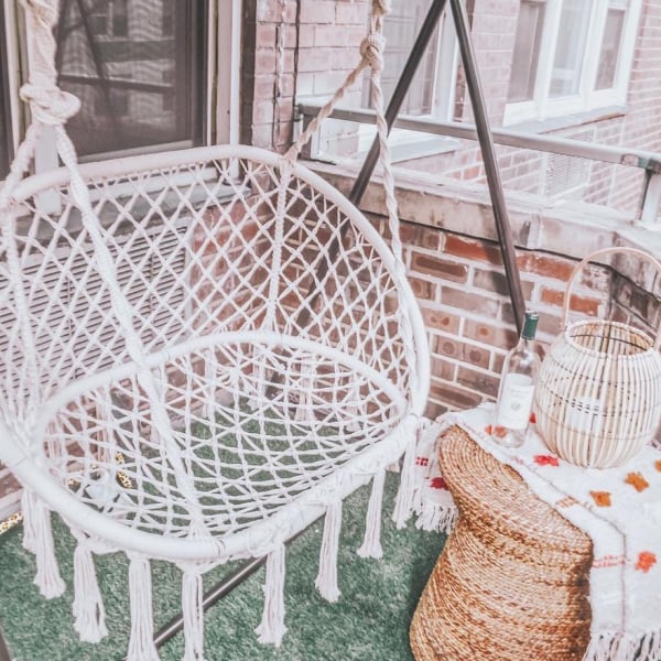 Natural Macrame Double Saucer Swing