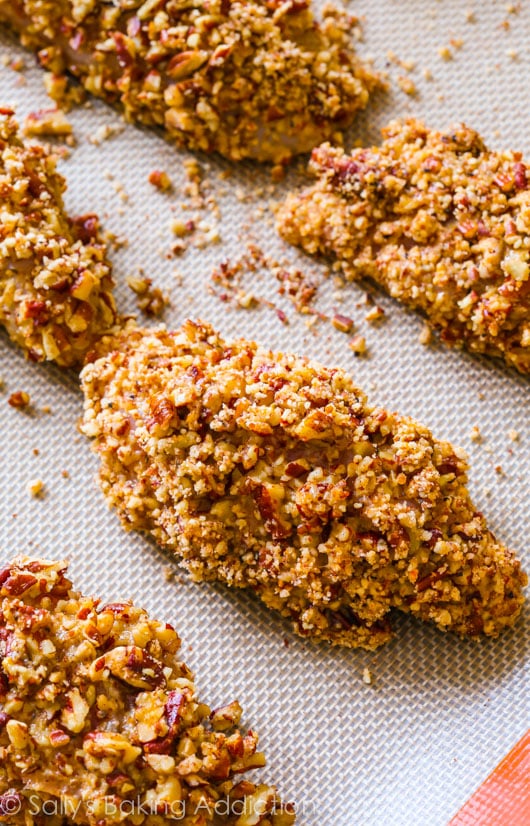 Baked Pecan Crusted Chicken Fingers