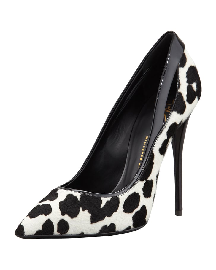 Giuseppe Zanotti Black and White Leopard Heels ($1,025) | Leslie Mann ...