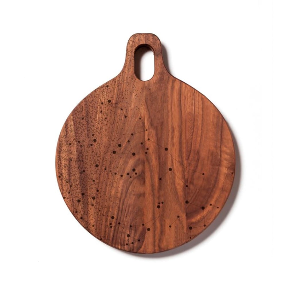 A Cool Cheese Board: Round Maple Hardwood Board with Galaxy Pattern