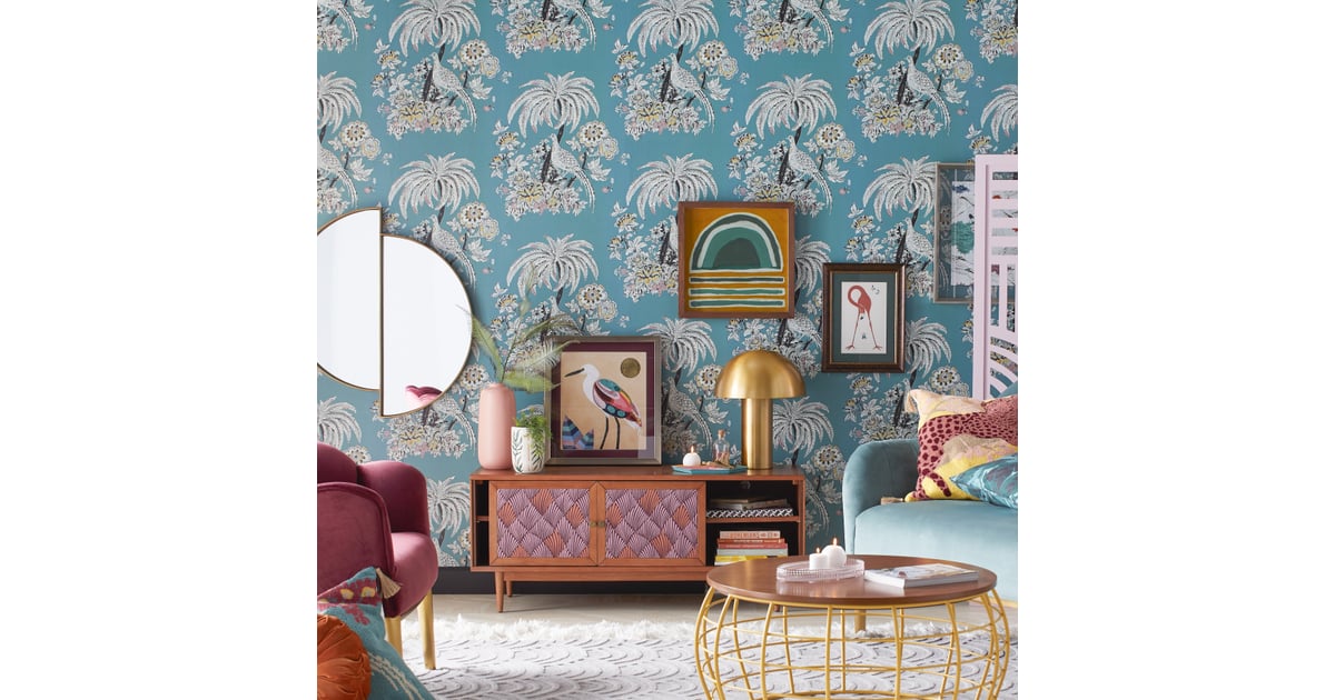 Teal Tropical Toile Peel-and-Stick Wallpaper | Drew Barrymore's Home