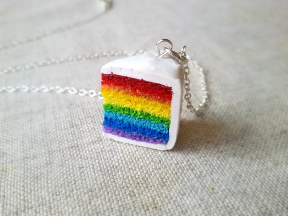 Rainbow Cake Pendant/Keychain