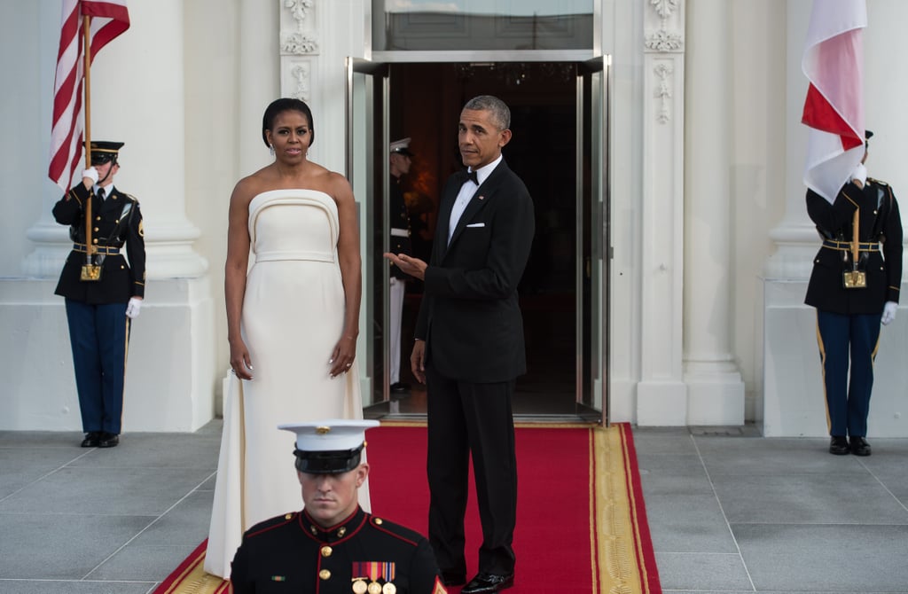 Michelle Obama's White Gown at State Dinner August 2016