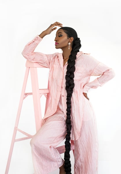 IZAYLA Tie-Front Jumpsuit in Pink