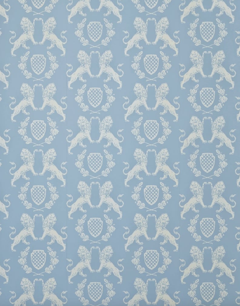 Heraldic Lion Wedgewood Blue Wallpaper