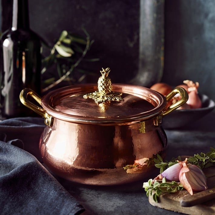 For Chic Kitchen Essentials: Ruffoni Historia Hammered Copper Stock Pot With Pineapple Knob