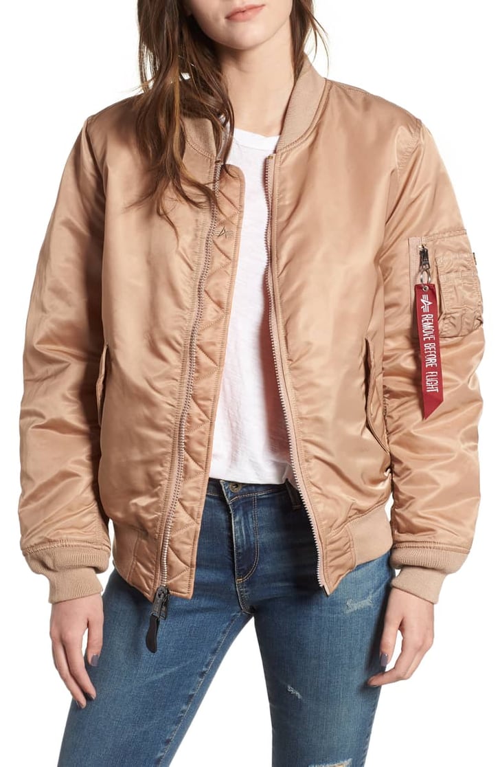 Alpha Industries MA1 W Bomber Jacket Rose Gold Gift Ideas POPSUGAR