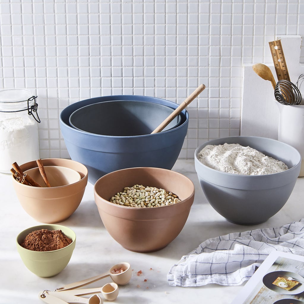 A Mixing Bowl Set: Bamboo 7-Piece Nesting Bowl Set + Bonus Measuring Spoons