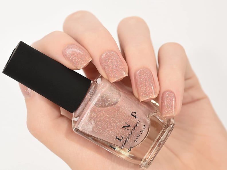 Shimmery Jelly Nails: ILNP Sandy Baby Peach Beige Holographic Sheer Jelly Nail Polish