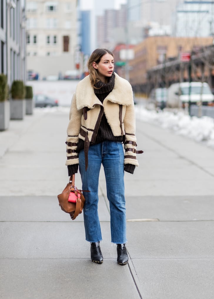 A Shearling Jacket, Cropped Jeans, and 