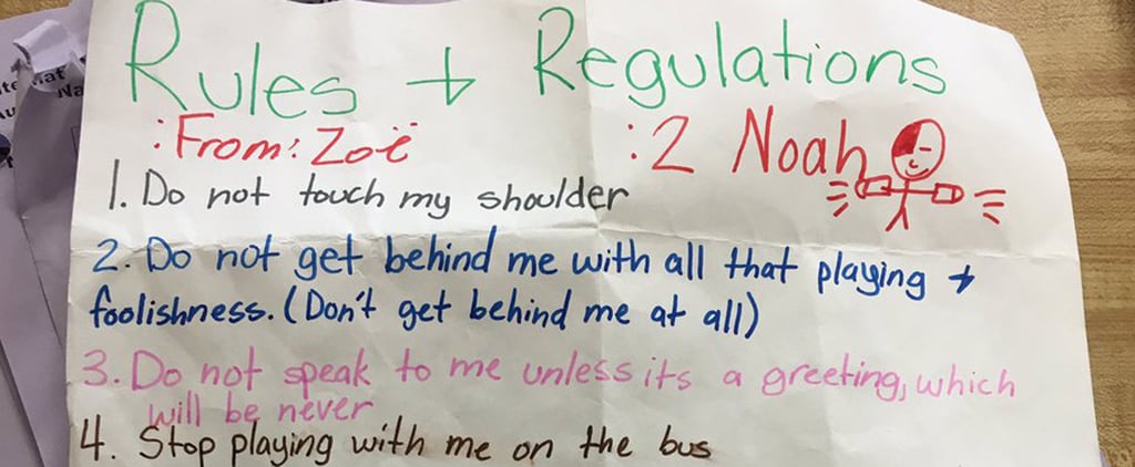 Fifth-Grade Girl's Rules and Regulations For a Boy