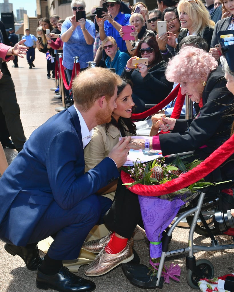 Meghan Markle and Prince Harry Elderly Women Pictures