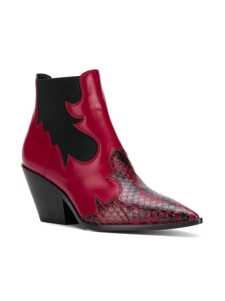 Gigi Hadid Red Snakeskin Boots From Mango | POPSUGAR Fashion