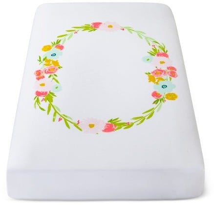 Cloud Island Floral Wreath Fitted Crib Sheet