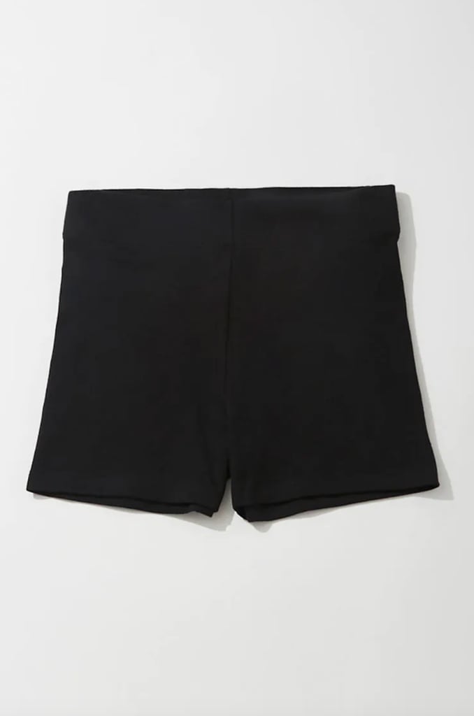 black shorts under skirt