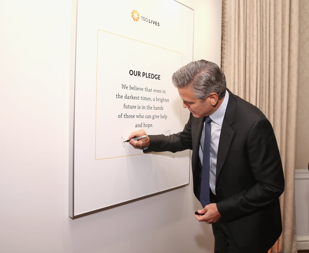 George and Amal Clooney at The 100 LIVES Initiative