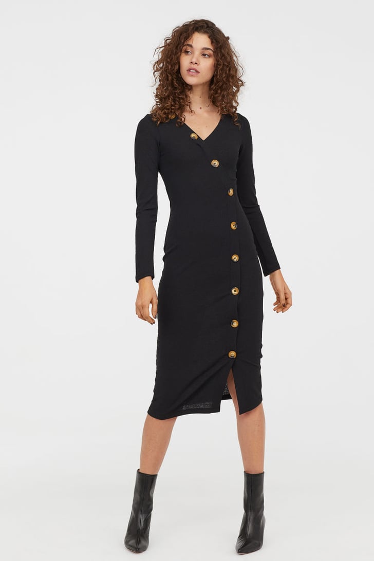 h&m dress with buttons