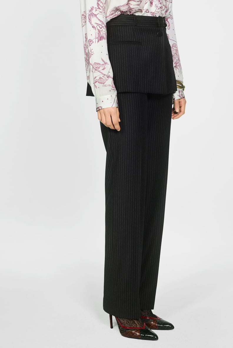 Zara Pinstripe Pants With Skirt