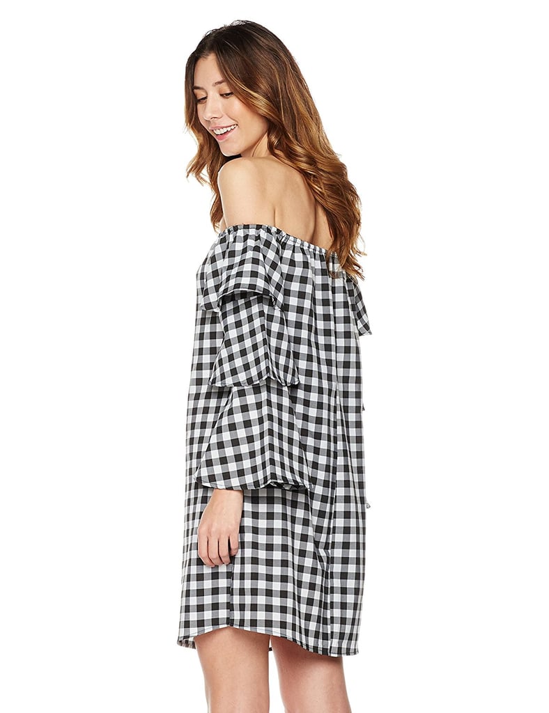 Plumberry Ruffle Sleeve Gingham Dress