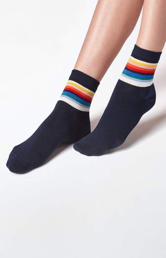 John Galt Navy Rainbow Crew Socks