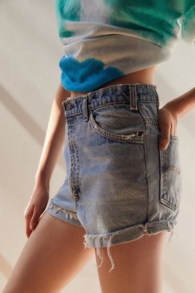 Urban Renewal Recycled Levi's Cuffed Denim Shorts