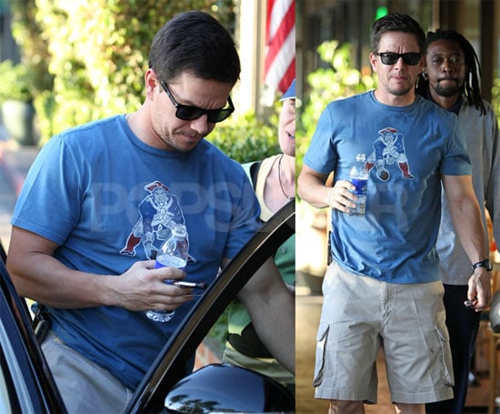 Mark Whalberg at Lunch in Blue