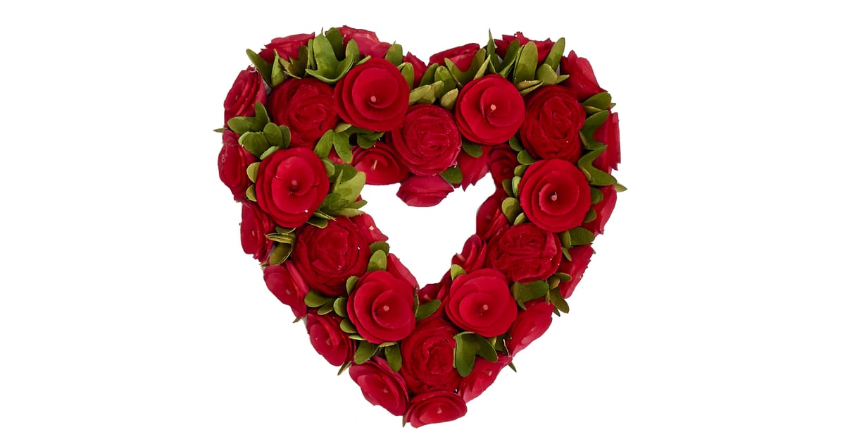 Wood Curl Rose Heart Velvet Wreath | Valentine's Day Door Decorations ...