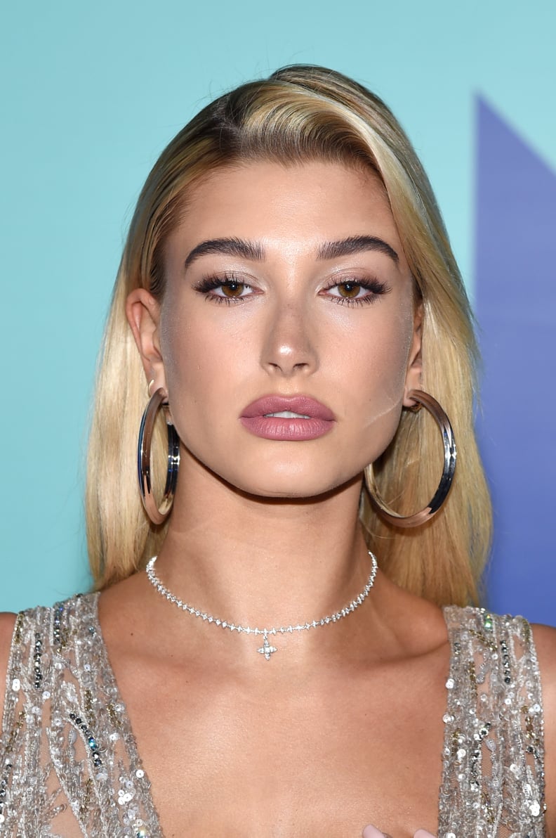 Hailey Accessorized With Jennifer Fisher Hoop Earrings and a Necklace