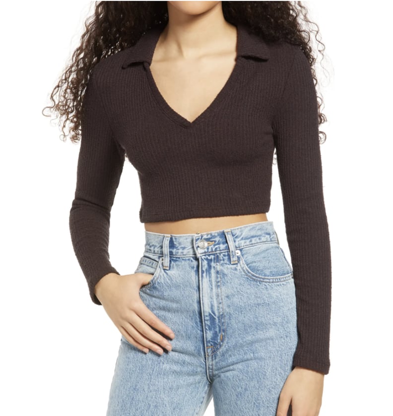 Topshop Ribbed Crop Top