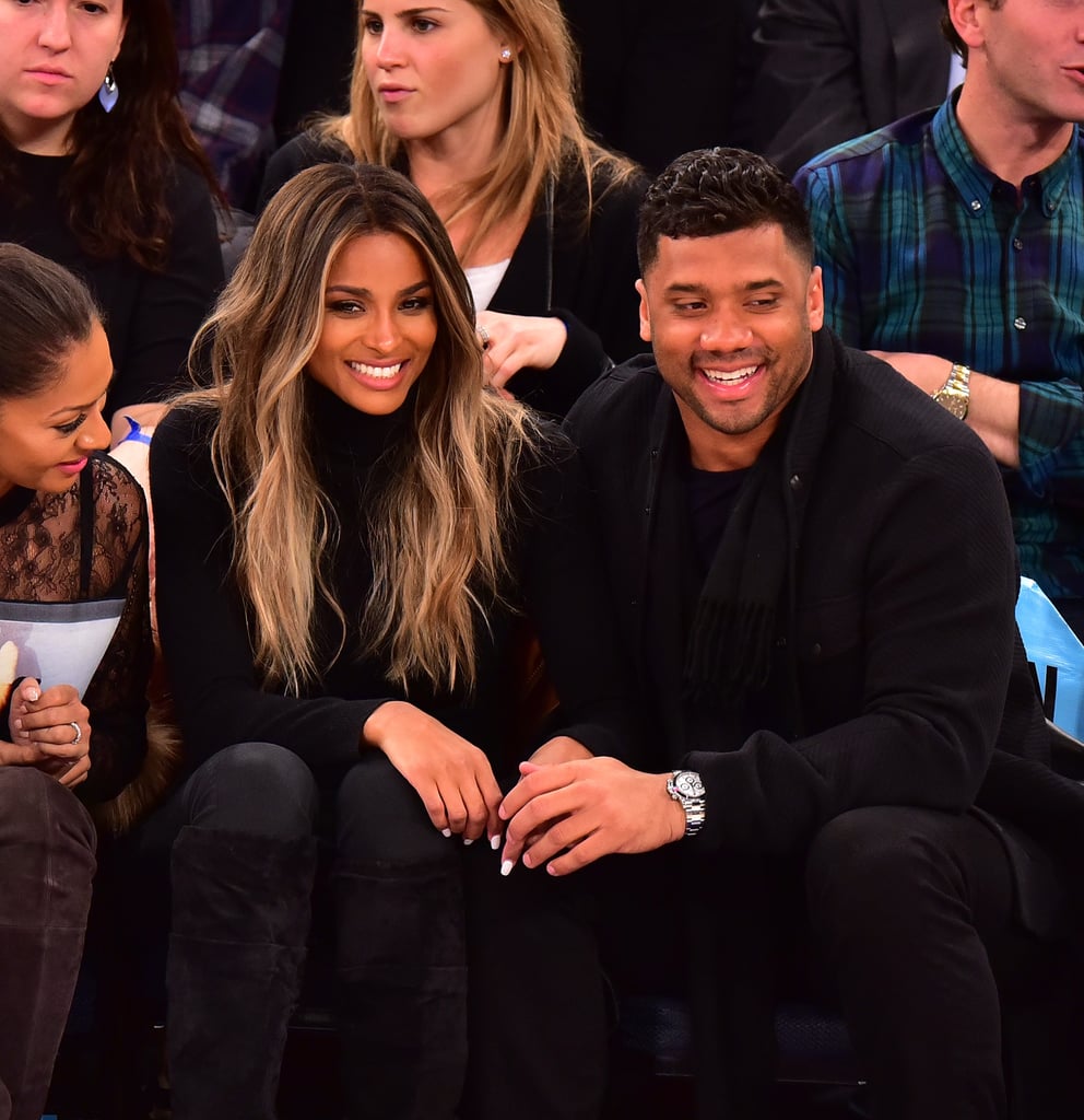 Ciara and Russell Wilson at Knicks Game February 2016