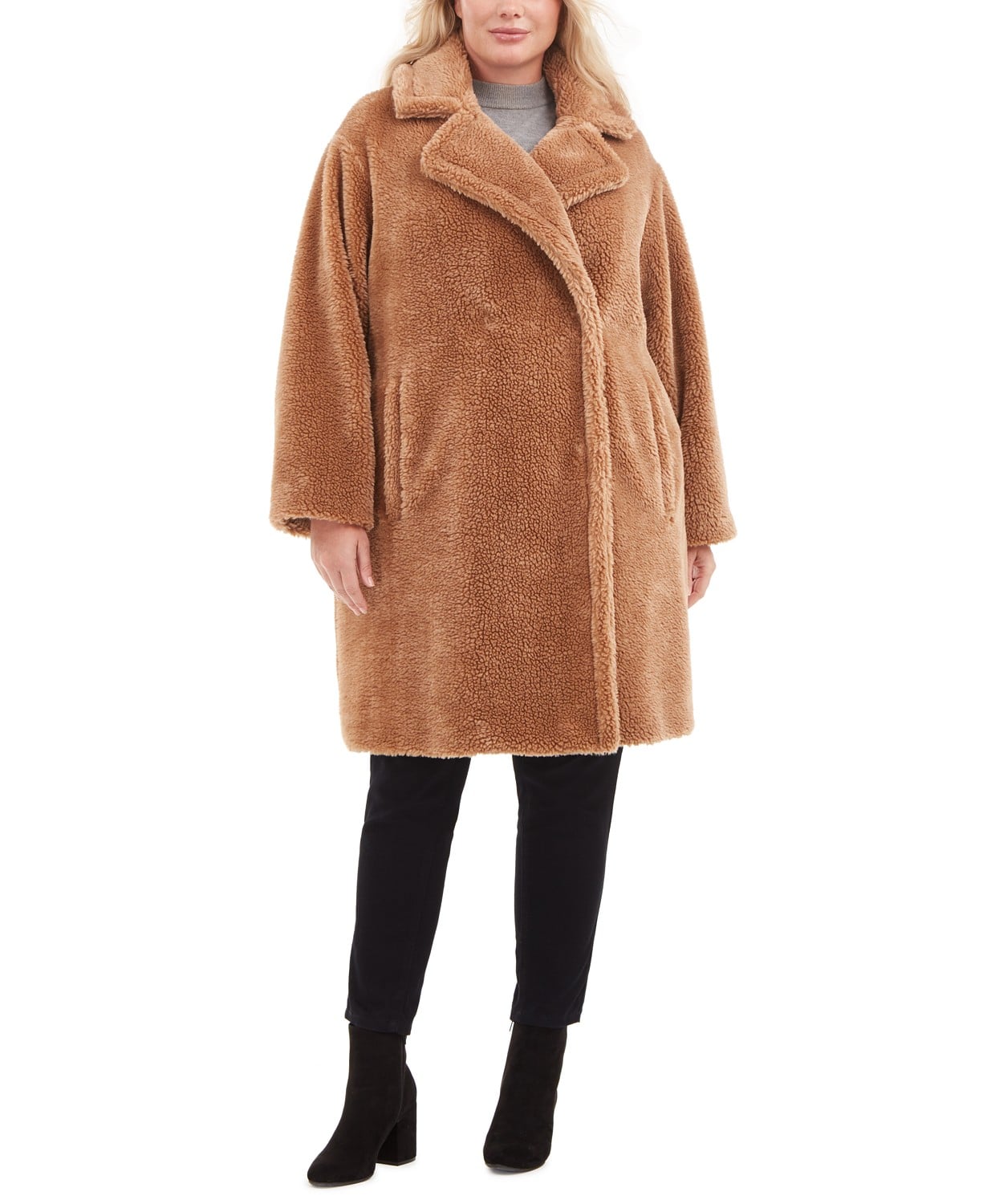 Michael Kors Plus Size Faux-Fur Teddy Coat | 15 Chic and Comfy Coats For  Curvy Figures — Starting at Just $85 | POPSUGAR Fashion Photo 8