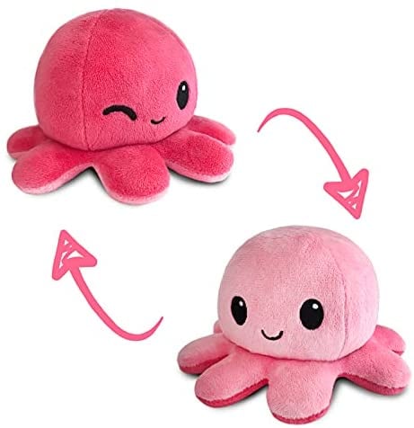 TeeTurtle Reversible Octopus Plushie in Happy and Wink
