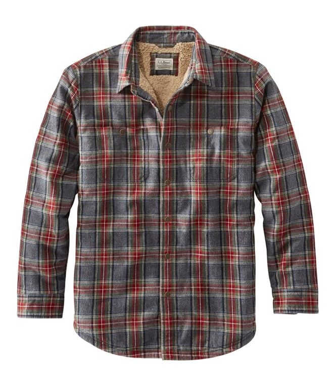 L.L. Bean Men's Sherpa-Lined Scotch Plaid Shirt