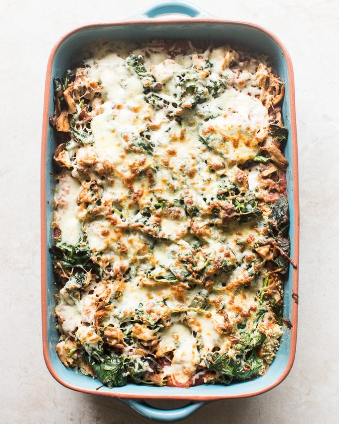 Chicken Spinach Pizza Cous Cous Casserole