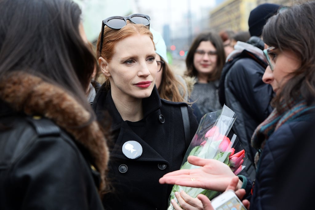 Jessica Chastain at Women's Rally in Poland March 2017