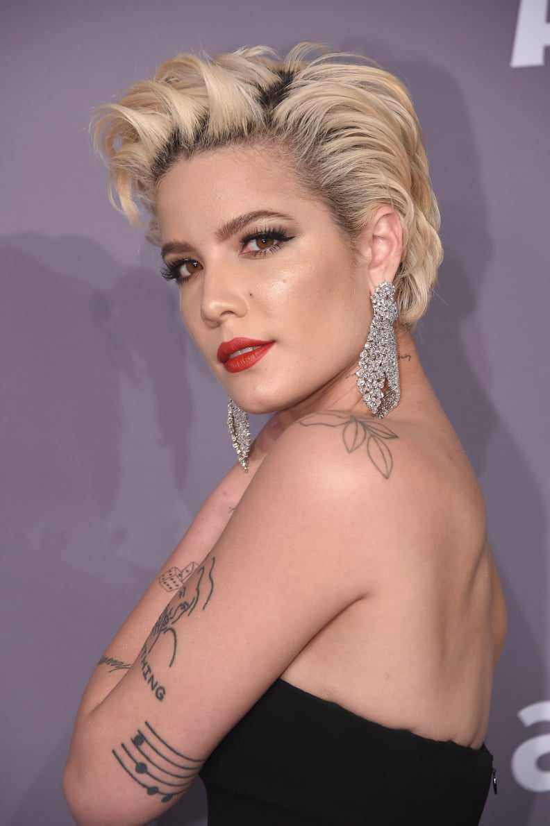 Halsey's Long Blond Pixie Cut in 2018