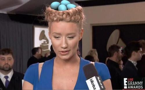 Iggy Azalea's hair looked like a very accommodating nest, apparently.