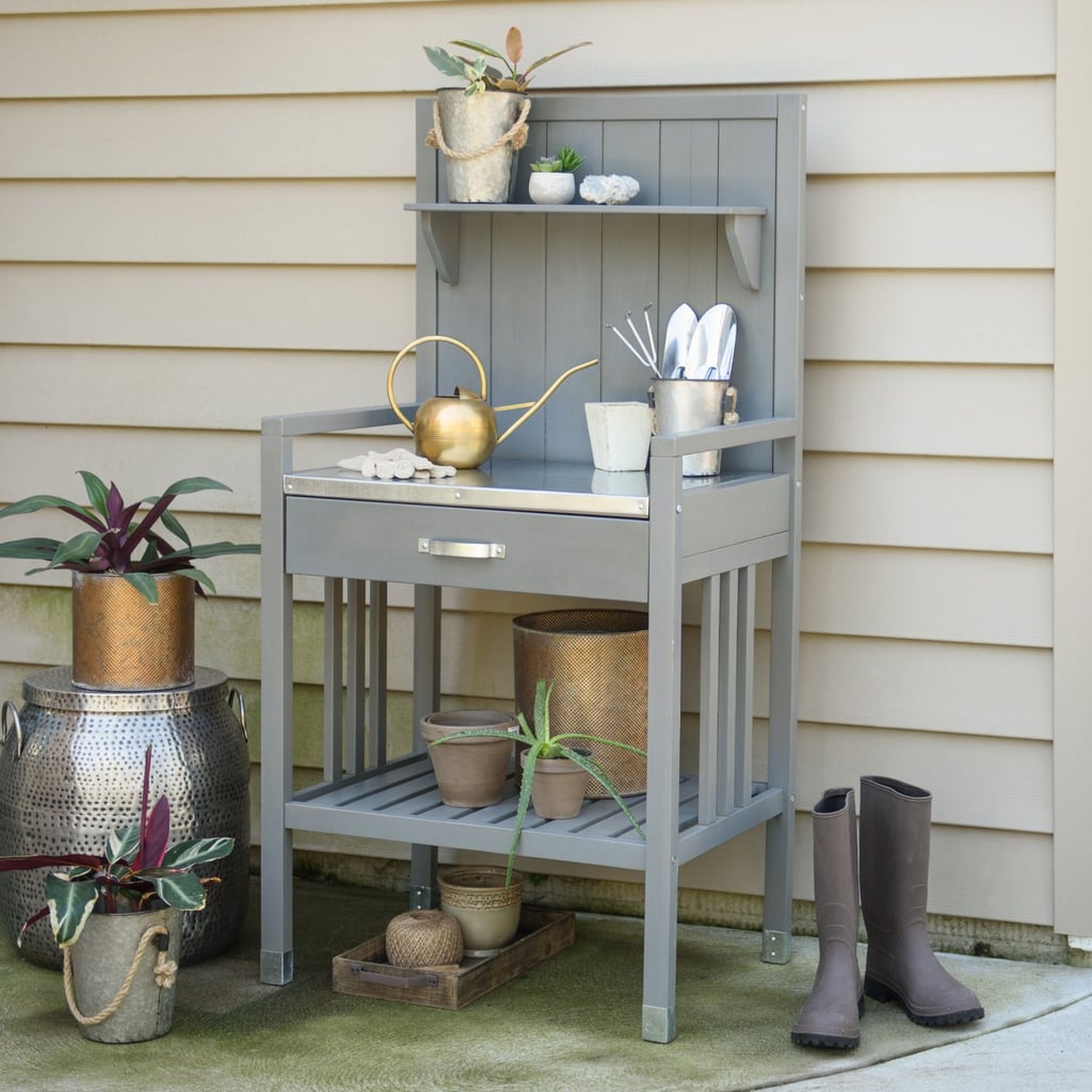 Belham Living Emery Wood Potting Bench Best Outdoor Organisation and