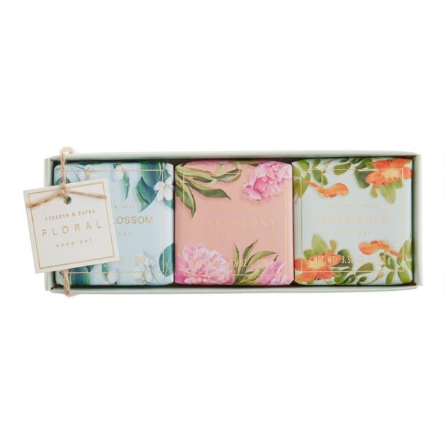 A&G Photographic Floral Bar Soaps 3-Piece Gift Set