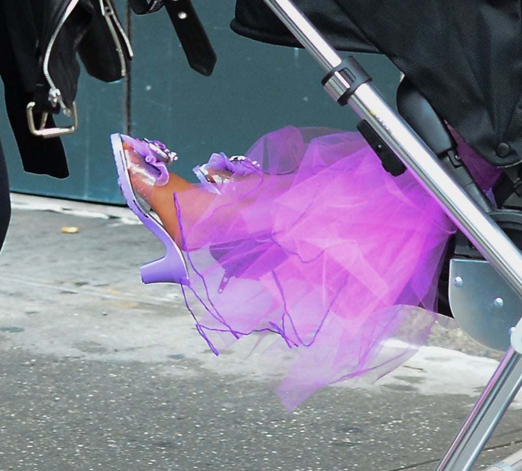 Kim shared a similar close-up on Instagram with the caption, "Casual stroll with the princess #NYFW."