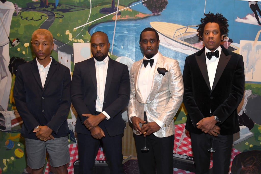 Pharrell Williams, Kanye West, and JAY-Z at Diddy's 50th Birthday Party ...