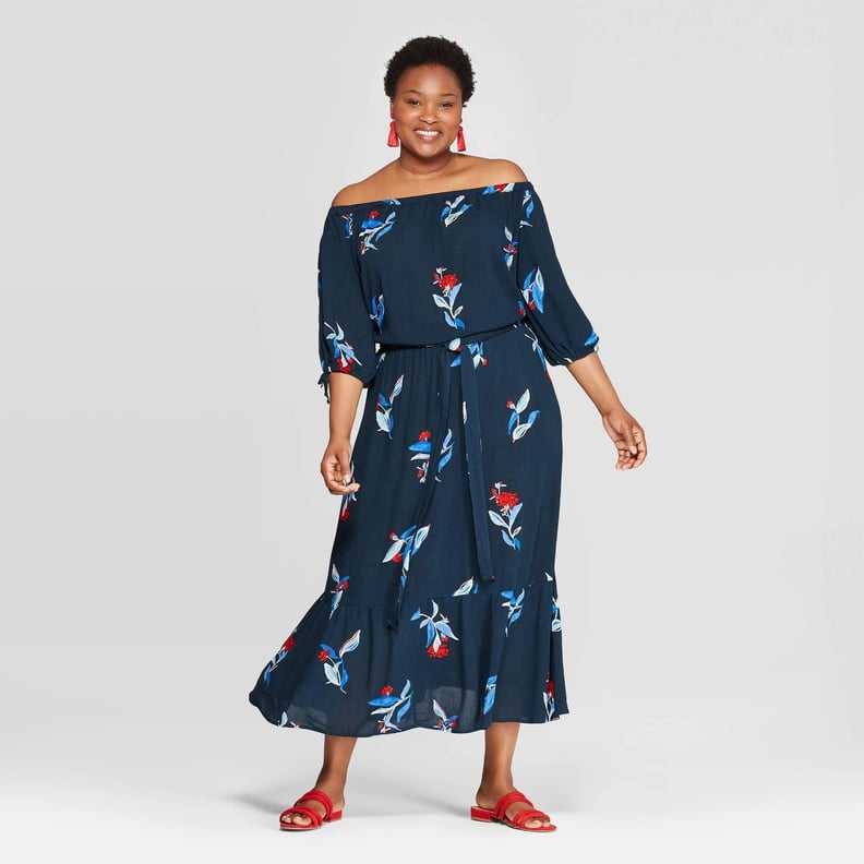 Ava & Viv Plus Size Printed Off the Shoulder Dress