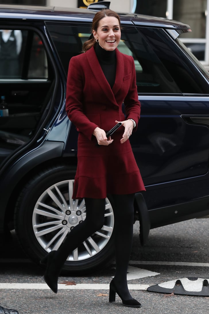 Kate Middleton Burgundy Skirt Suit November 2018 | POPSUGAR Fashion
