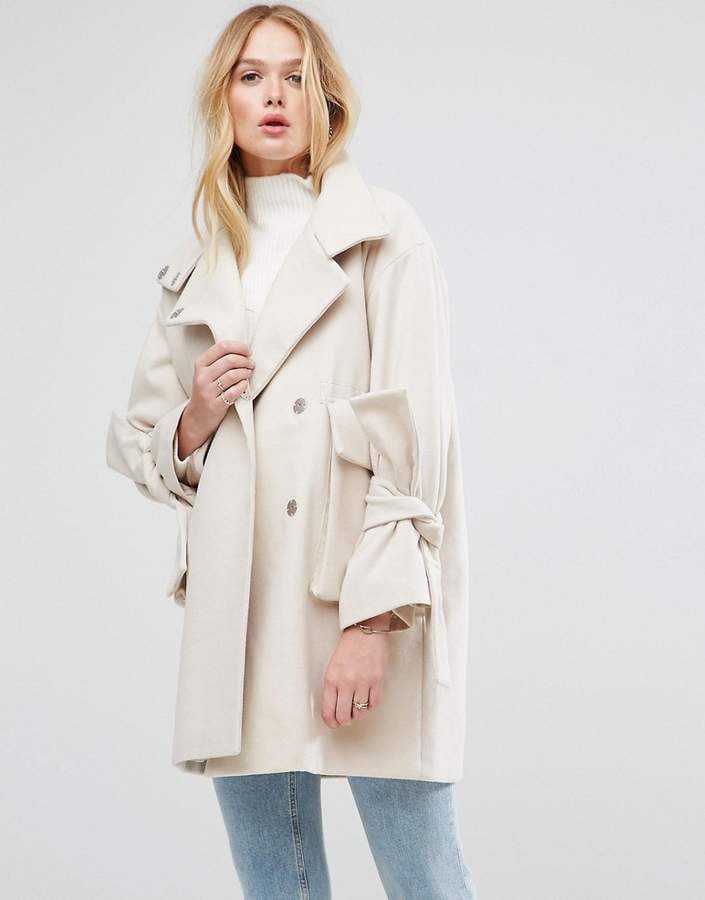 Asos Oversized Coat With Bow Sleeve | Meghan Markle's Amanda Wakeley ...