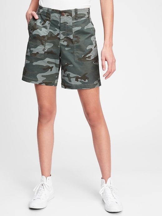 Gap 5'' Utility Khaki Camo Shorts With Washwell