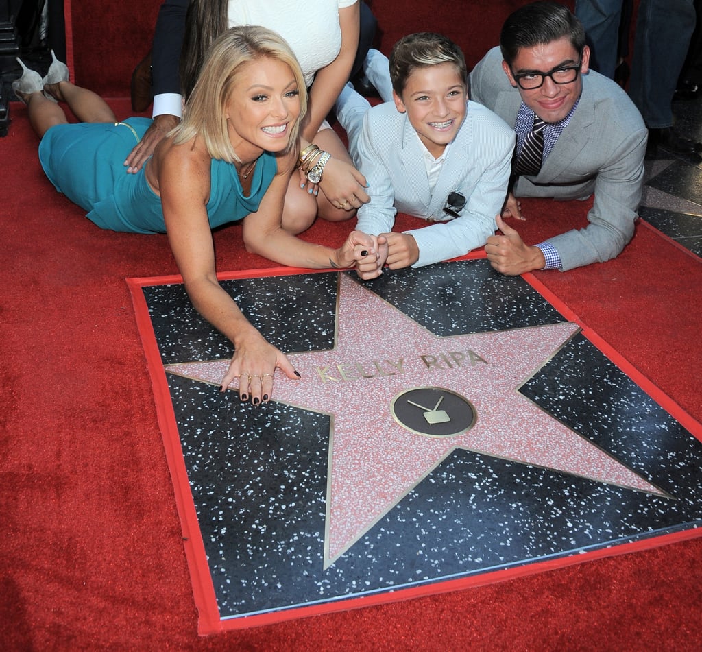 Kelly had both of her sons by her side when she received her star on the Hollywood Walk of Fame in October 2015.